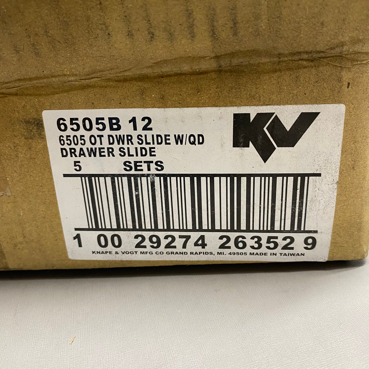 KNAPE AND VOGT (10 Pk ) Over Travel Low Profile Drawer Slide Set 12 inch Silver 6505