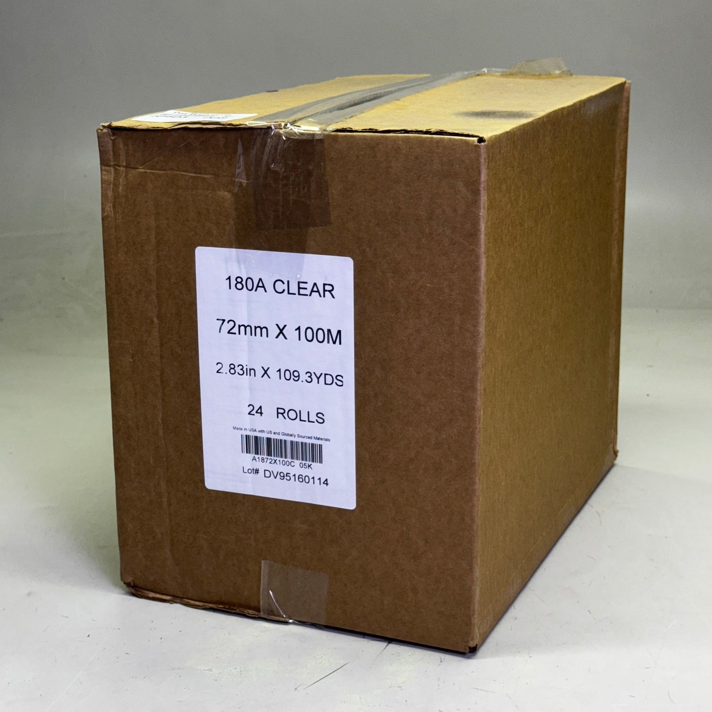 Tape (24 Rolls) 180A 2.83" x 109.3Yds Clear A1872X100C