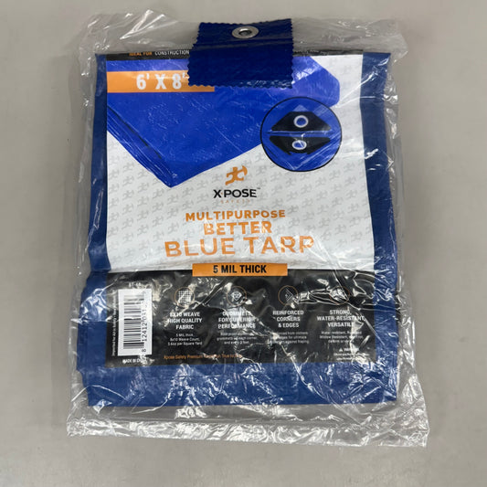 ZA@ X POSE (2 PACK) Multipurpose Better Blue Tarp 5 Mil Thick 6'x8' Blue BT-68
