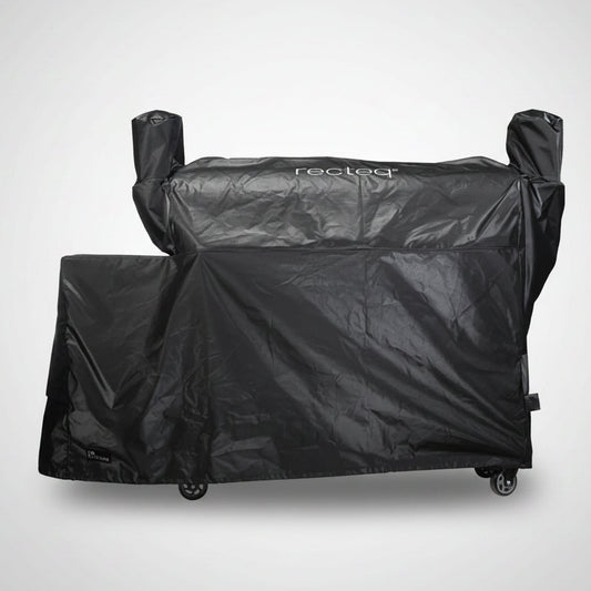 RECTEQ Dual Fire Grill Cover 2-ply Construction 350g Pvc Custom Fit Blk RT-1200