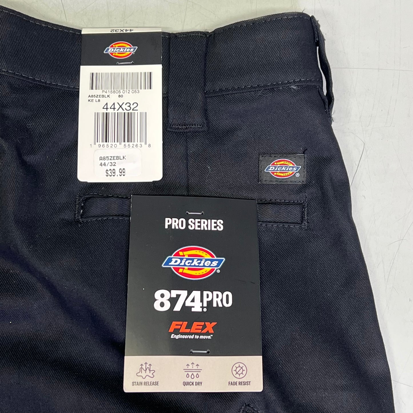 DICKIES 874 Pro Series Work Pants Classic Workwear Men's Sz 44x32 Black A85ZEBLK