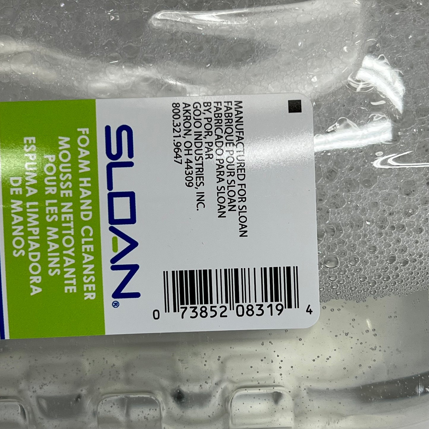 SLOAN (4 PACK) Esd-325 Green Certified Foam Soap 1.5L Bottles Clear 03460004