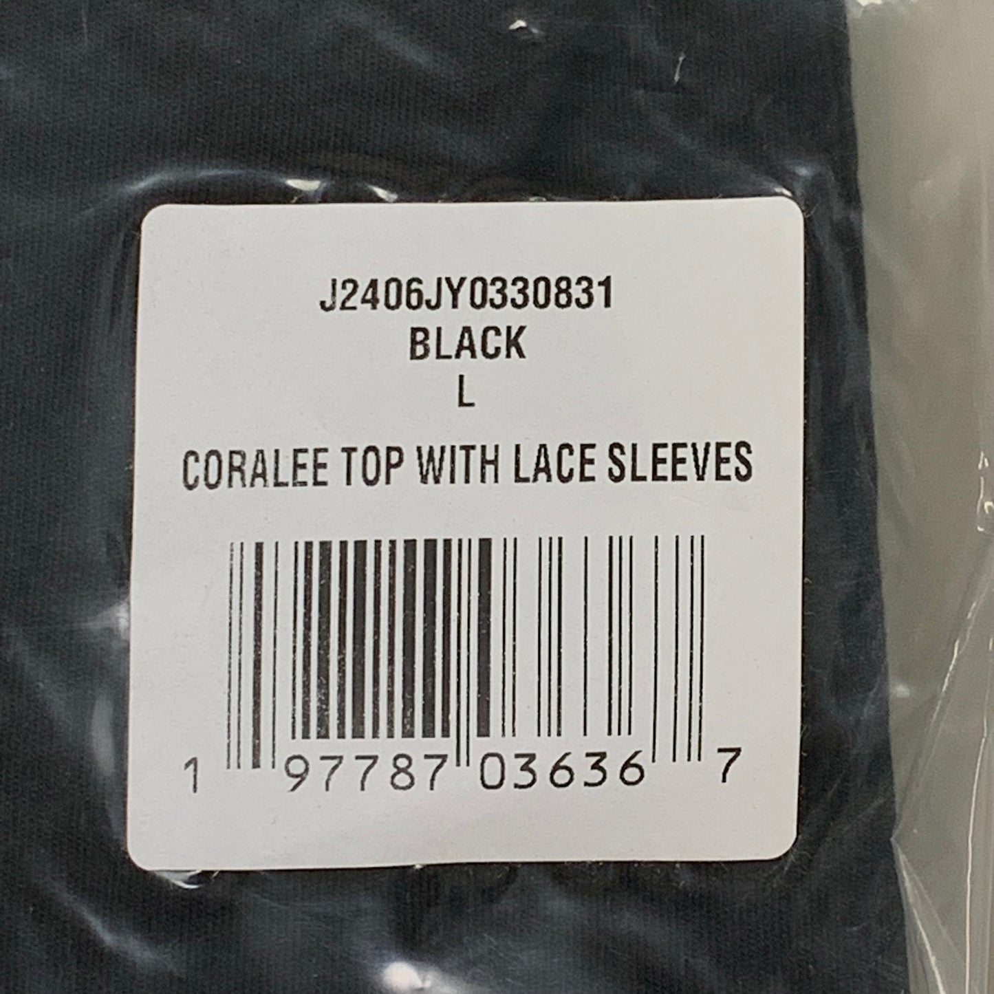 VERONICA BEARD Jeans Women's Coralee Top Lace Sleeves Sz-L Black J2406JY0330831