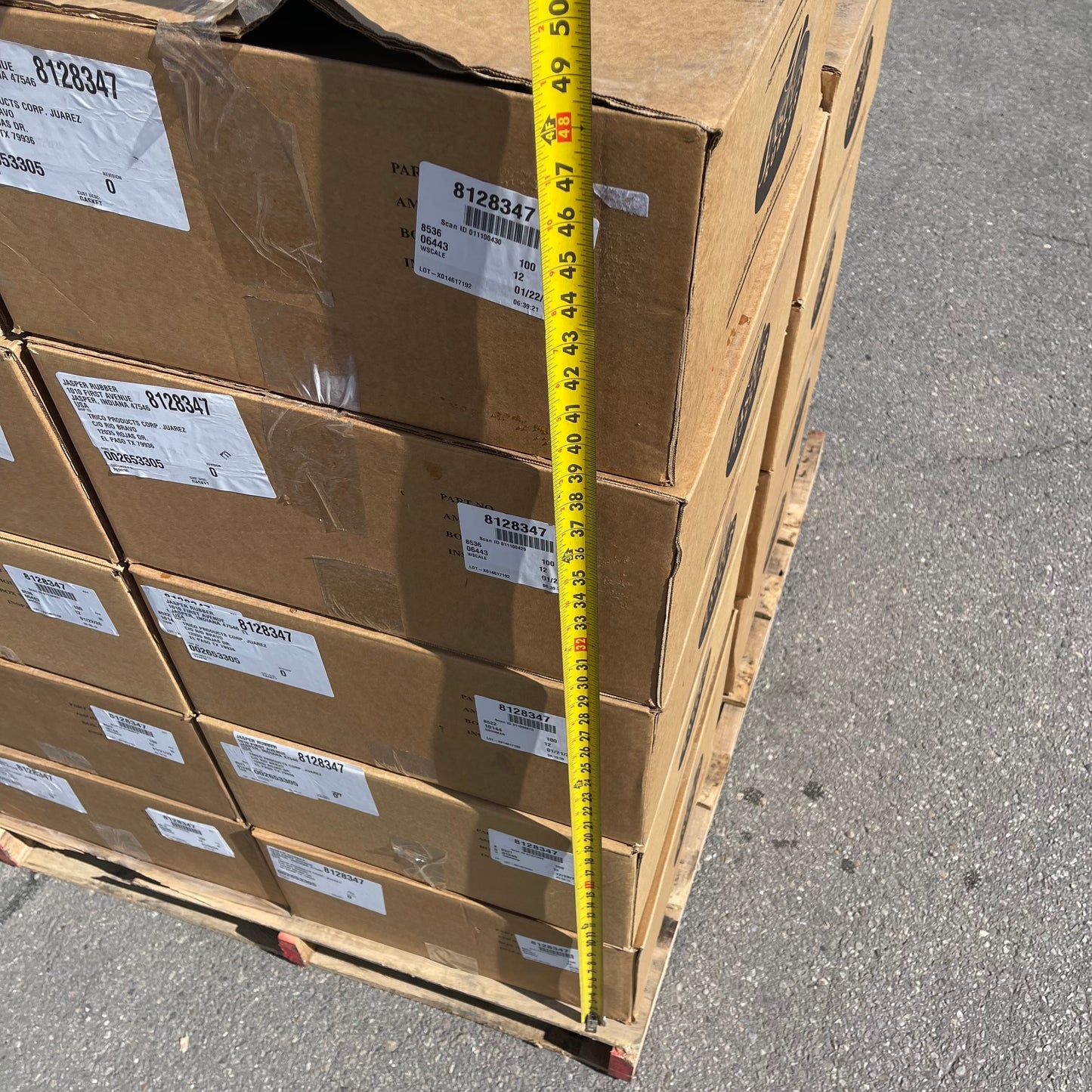 ZA@ Pallet of JASPER RUBBER Rectangle Gaskets 11.5"x6" 002653305 (AS-IS)