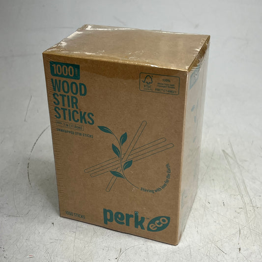 PERK ECO (2 PACK, 1000 EACH) Disposable Wooden Coffee Stirrers Tan PK61996