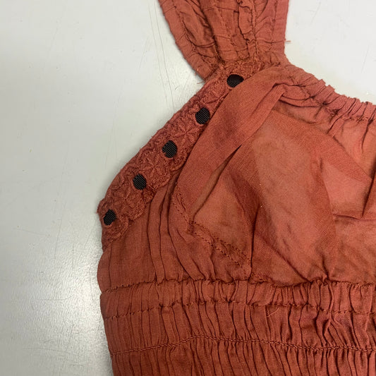 FREE PEOPLE Linen Textile Sweet On Your Crop Women's Sz M Maple Syrup 96849898