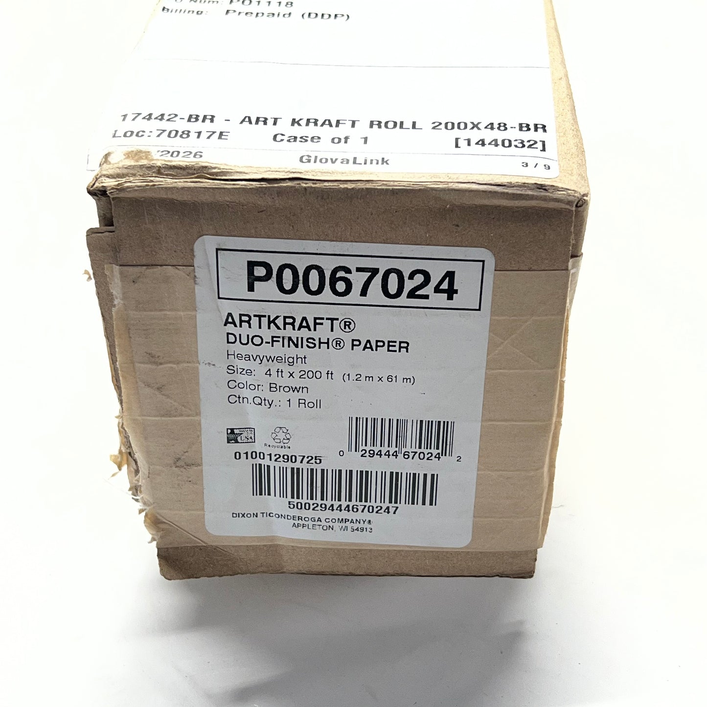 ART KRAFT Duo-finish Paper Rolls Heavy Weight 48"x200' Brown P0067024