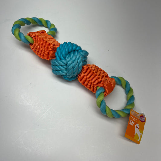 LEAPS & BOUNDS (2 PACK) Double-ended Handle Rope Tug Dog Toy Orange/Blue