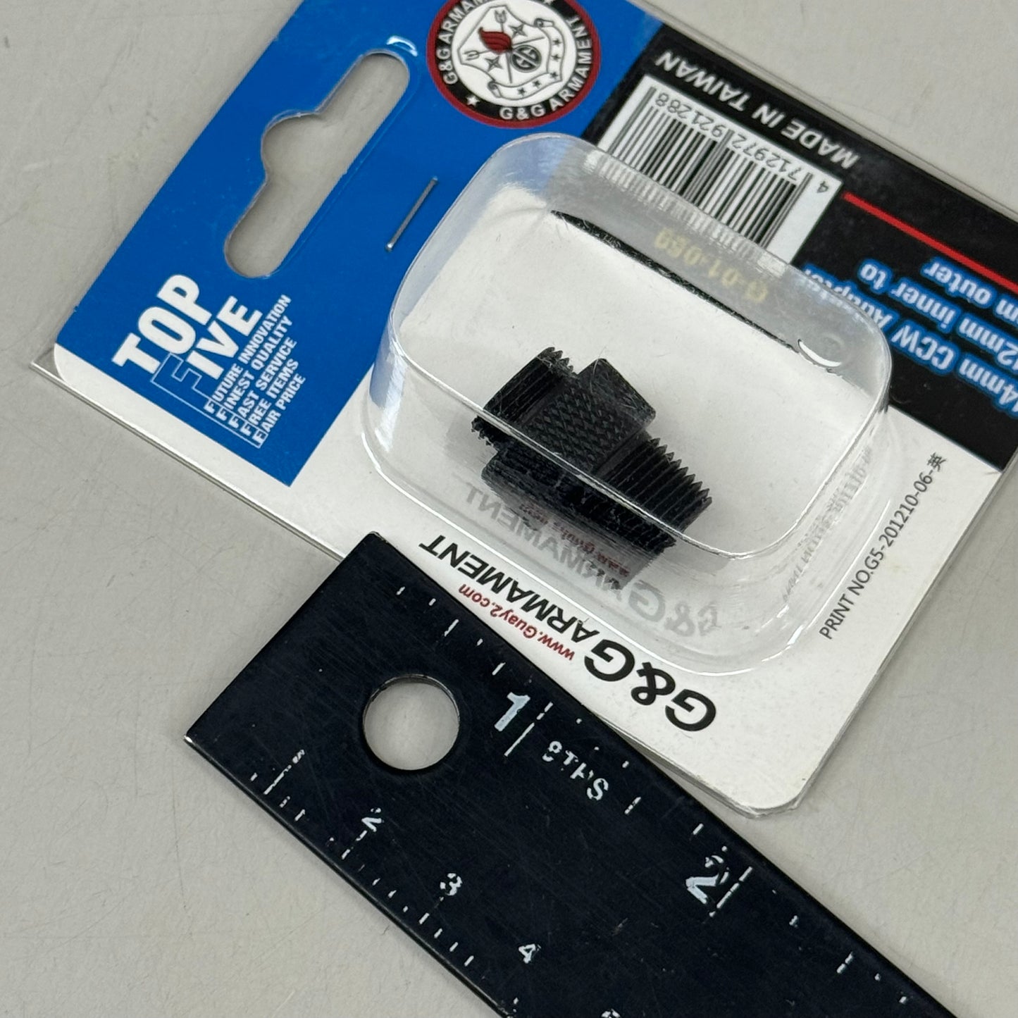 G & G ARMANMENT 14mm CCW Adaptor 12mm Inner to 14mm Outer Black G-01-059