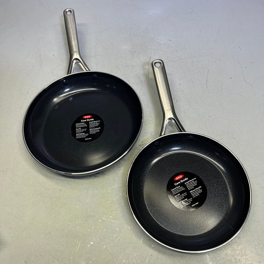 OXO (SET OF 2) Agility Series Ceramic Non-Stick Frying Pans 9.5" & 11" Black