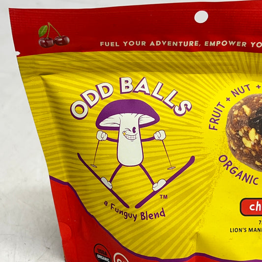 ODD BALLS Organic Energy Balls Cherry Lions Mane & Cordyceps 8.5oz BB 09/26