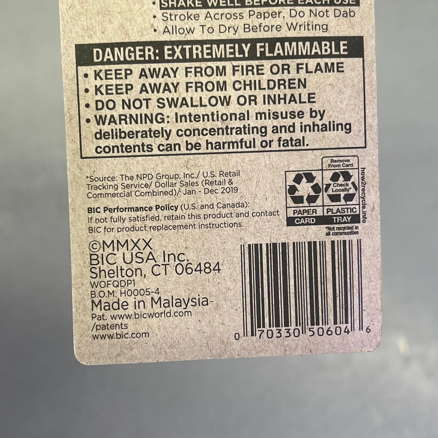 BIC (6 PACK) White Out Quick Dry Correction Fluid W/ Foam Brush .7 fl oz White