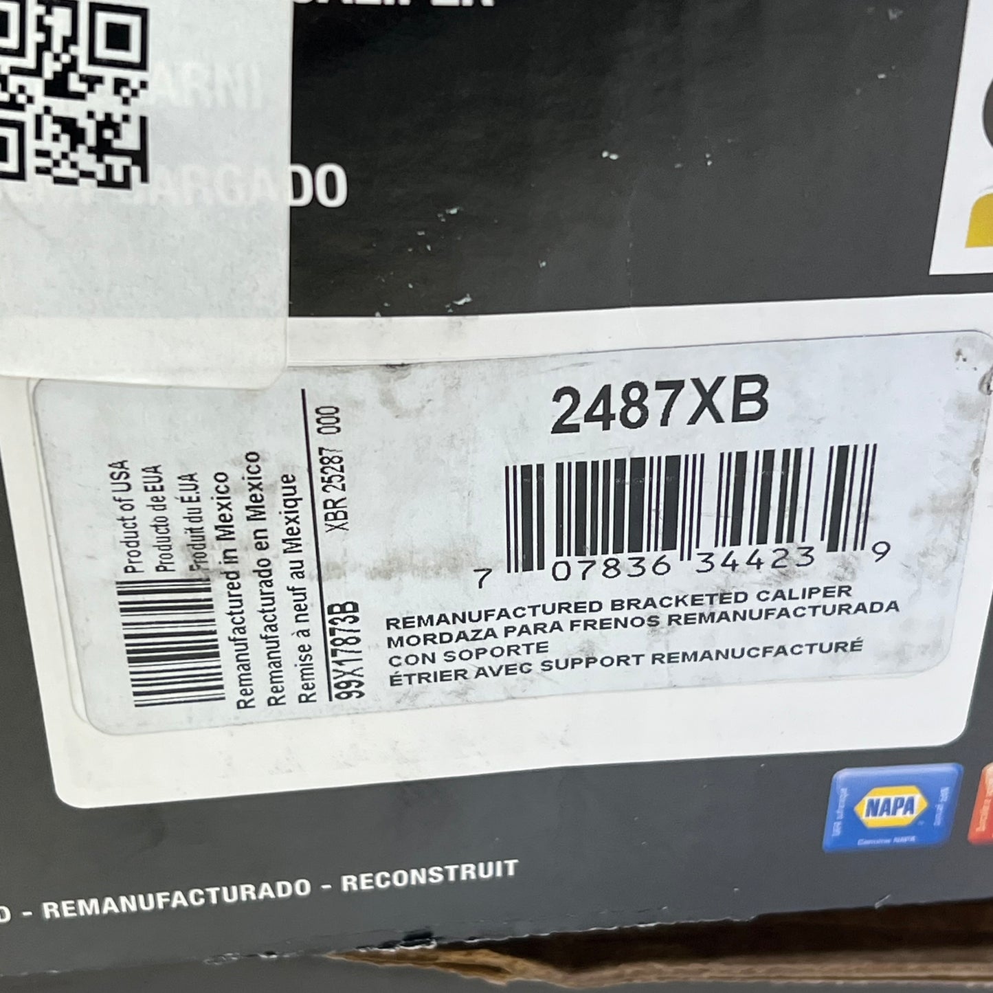 ADAPTIVE ONE Napa Remanufactured Brake Caliper Dual Piston for Ford 2487XB