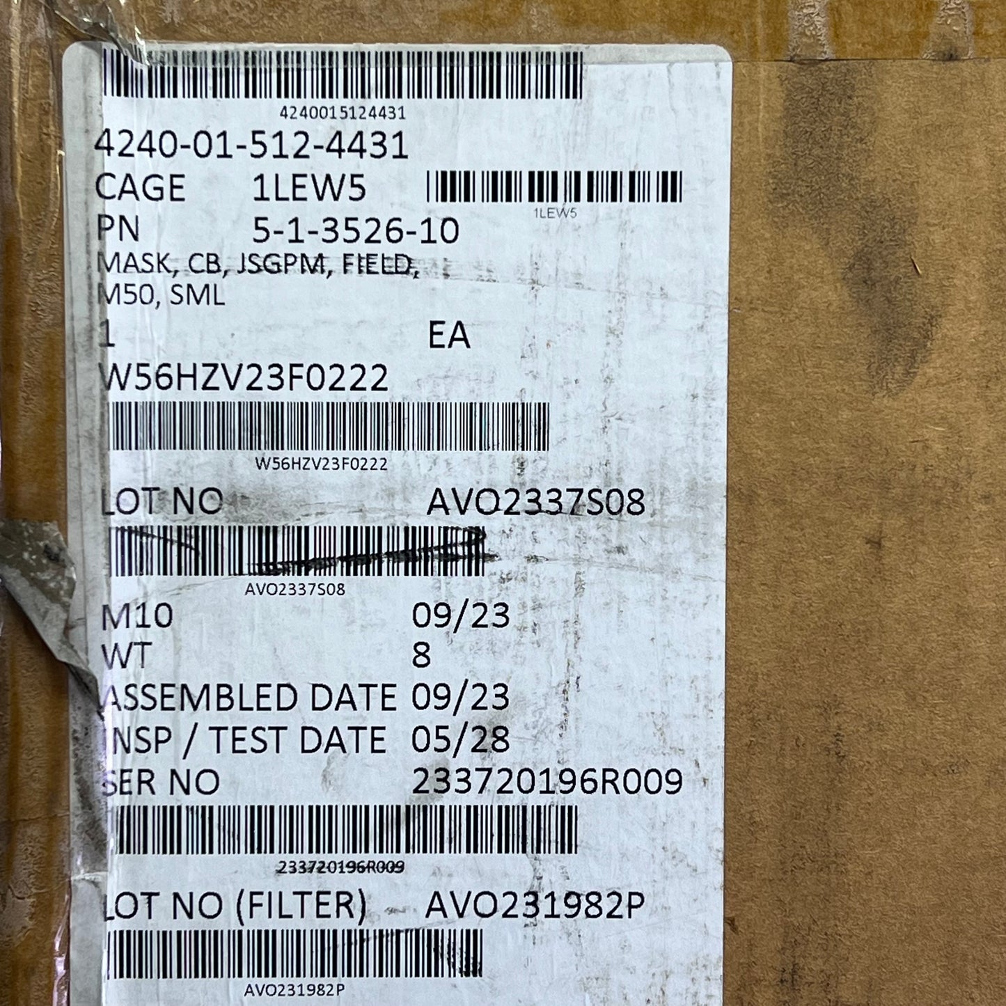 AVON M50 Mask Kit For First Responders & Military Small Black 4240-01-512-4431