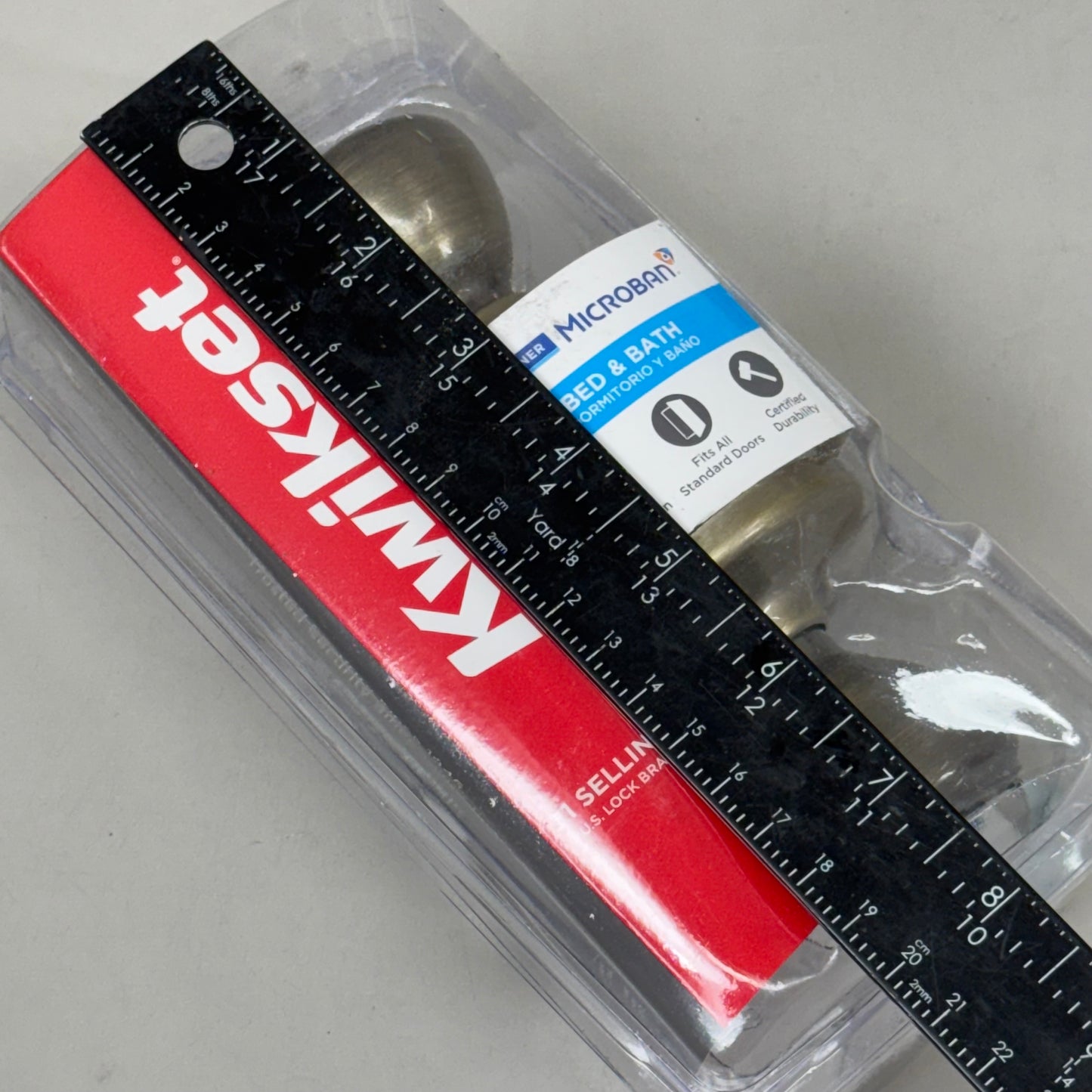 KWIKSET (2 PACK) Bed & Bath Microban Privacy Lock Antique Brass Finish 93001-869