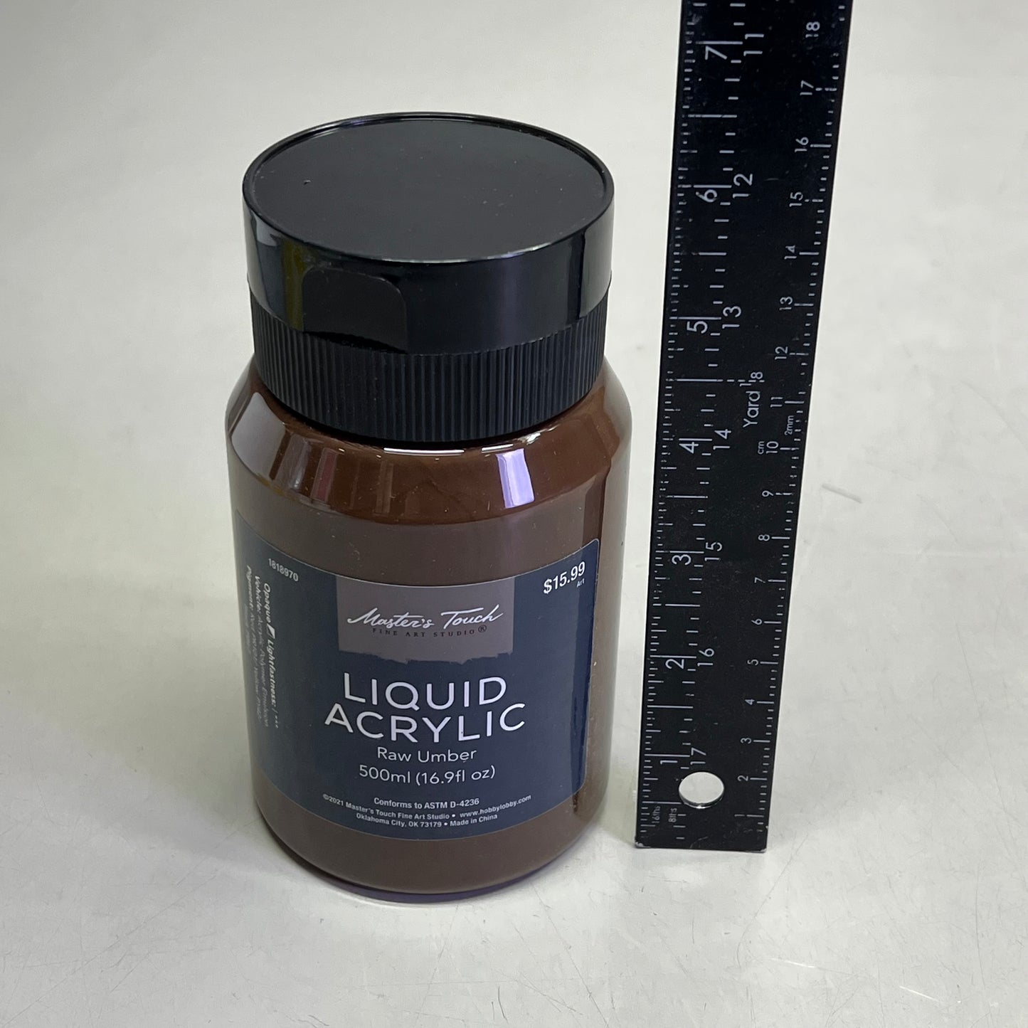MASTERS TOUCH (2 PACK) Liquid Acrylic Artist Paint 16.9 Fl Oz Raw Umber 1818970