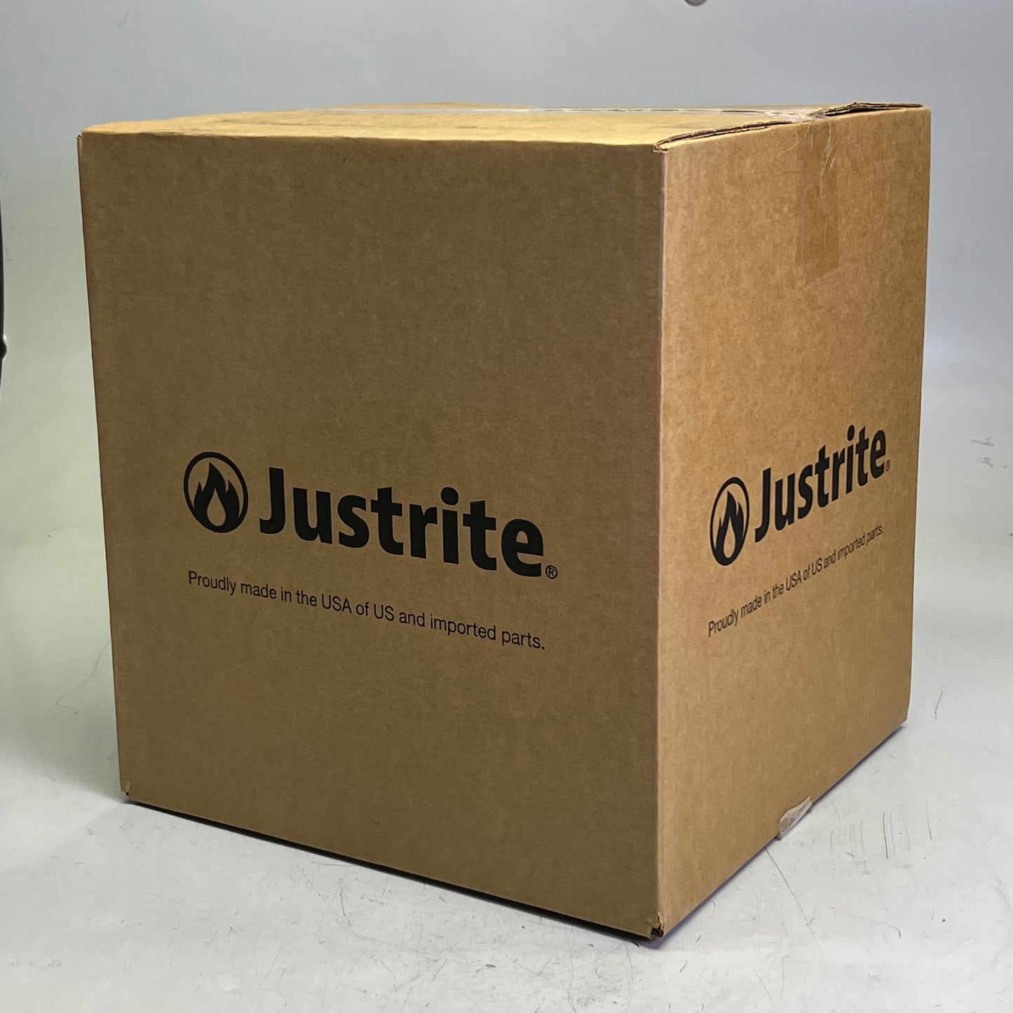 JUSTRITE Oily Waste Can 6 Gal w/ Foot Lever Red 09100