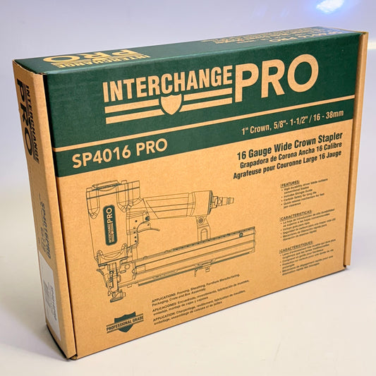 INTERCHANGE BRANDS 16 Gauge Wide Crown Stapler 1" Crown Black SP4016PRO