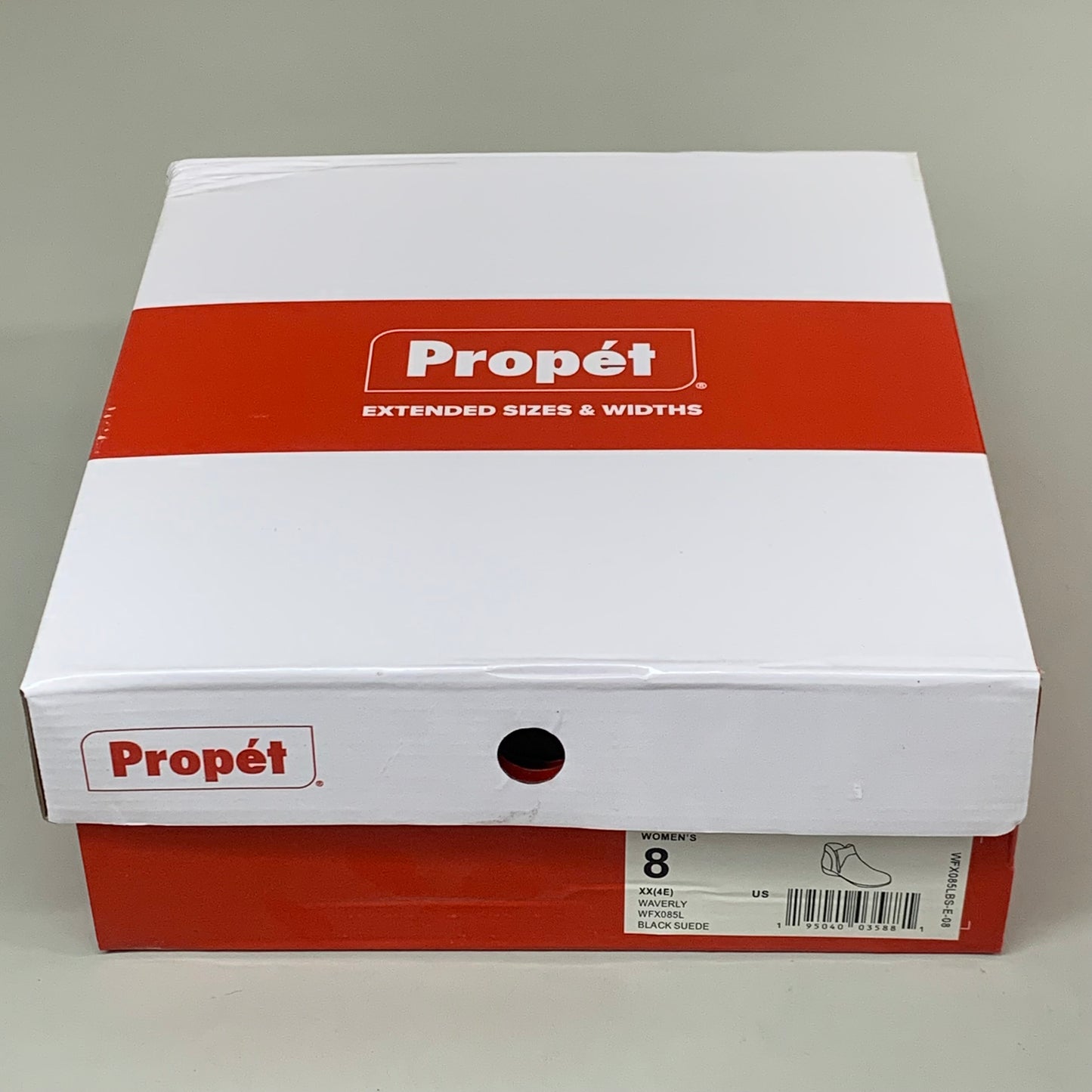 PROPET Waverly Leather Walking Ankle Boot XX(4E) Women's SZ 8 Black Suede WFX085LBS-E-08