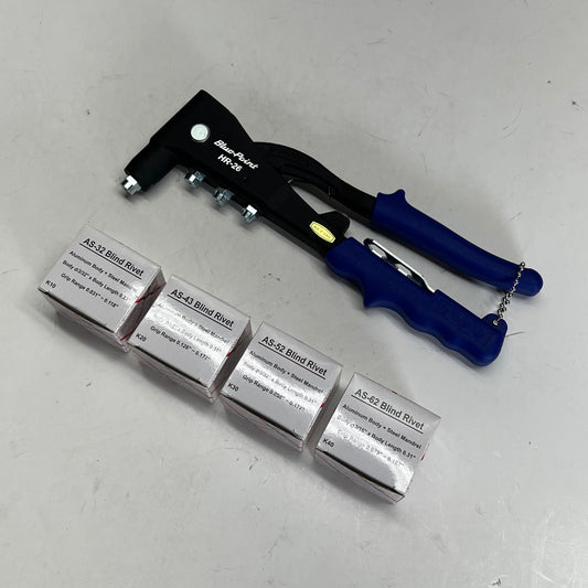 BLUE POINT Industrial Hand Rivet Tool Kit Anti-wear Design Blue HR-26PKC