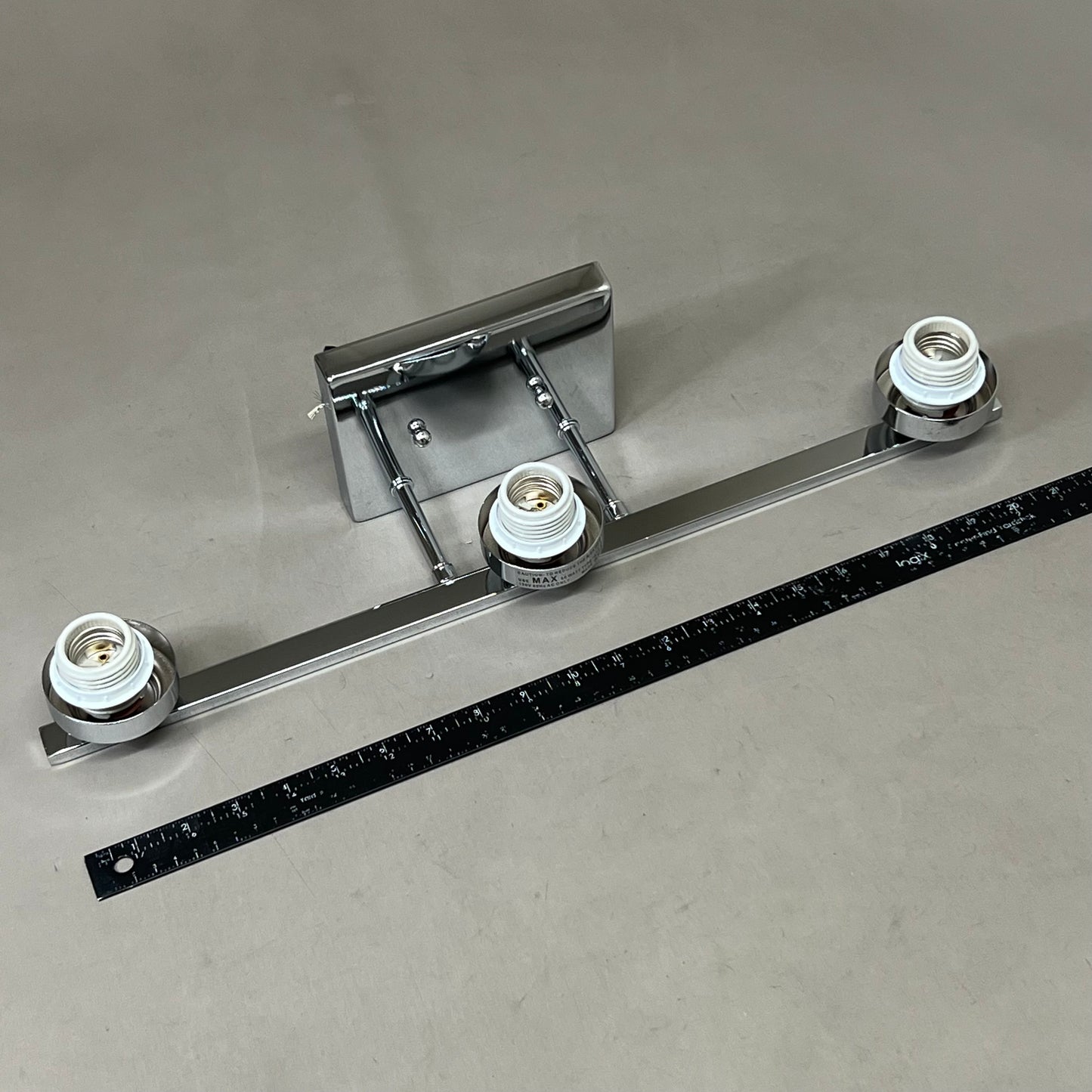 TRANS GLOBE 3-Light Glass Drum Shaded Vanity Bar 6"x22"x7.5" Black 70523 (New Other- Slightly Distressed Packaging)