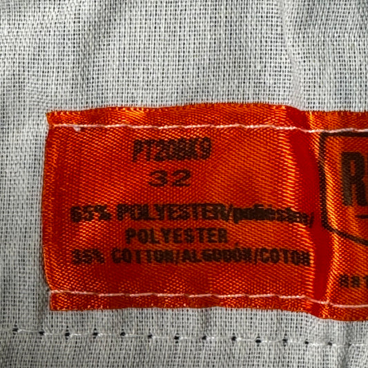 RED KAP Straight Leg Button Closure Industrial Work Pant Mens Sz 32 Black PT20BK