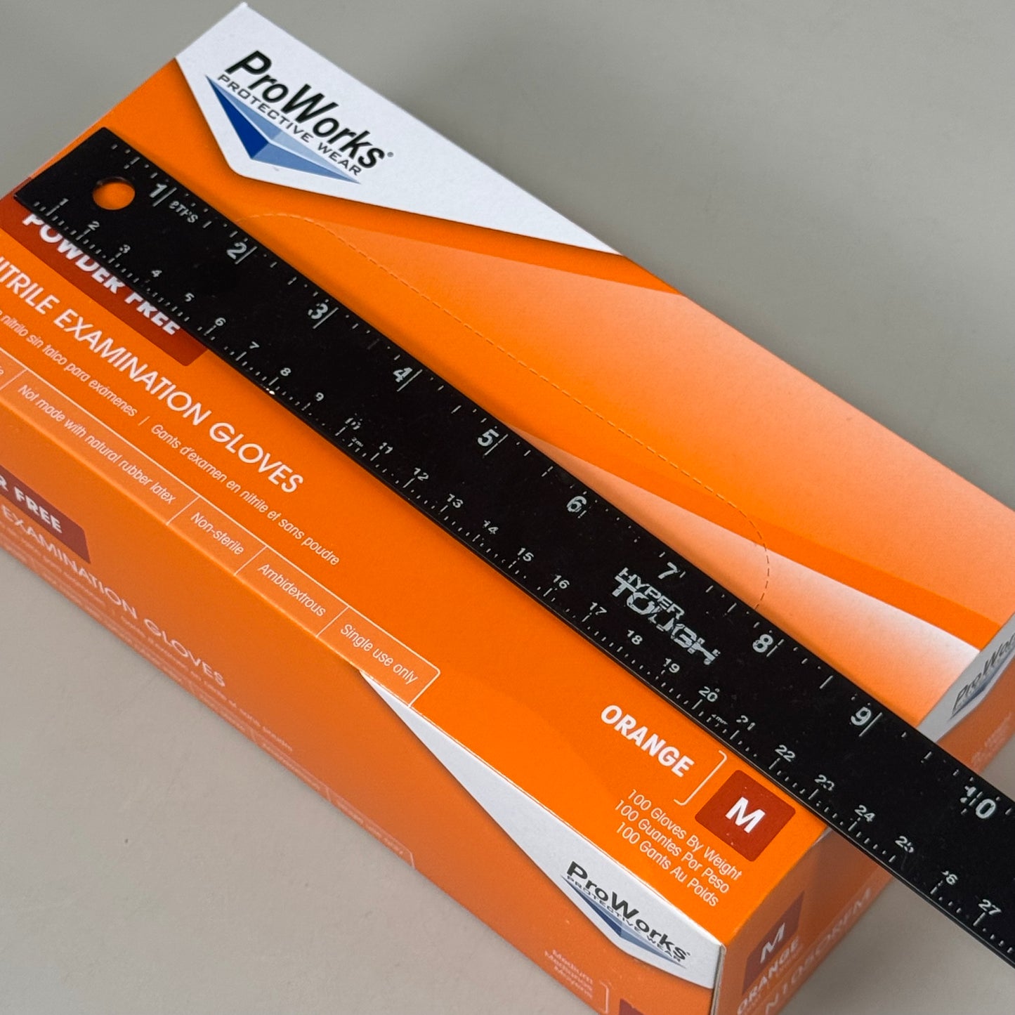 PROWORKS 100 Pack Nitrile Examination Gloves Non-Sterile SZ M