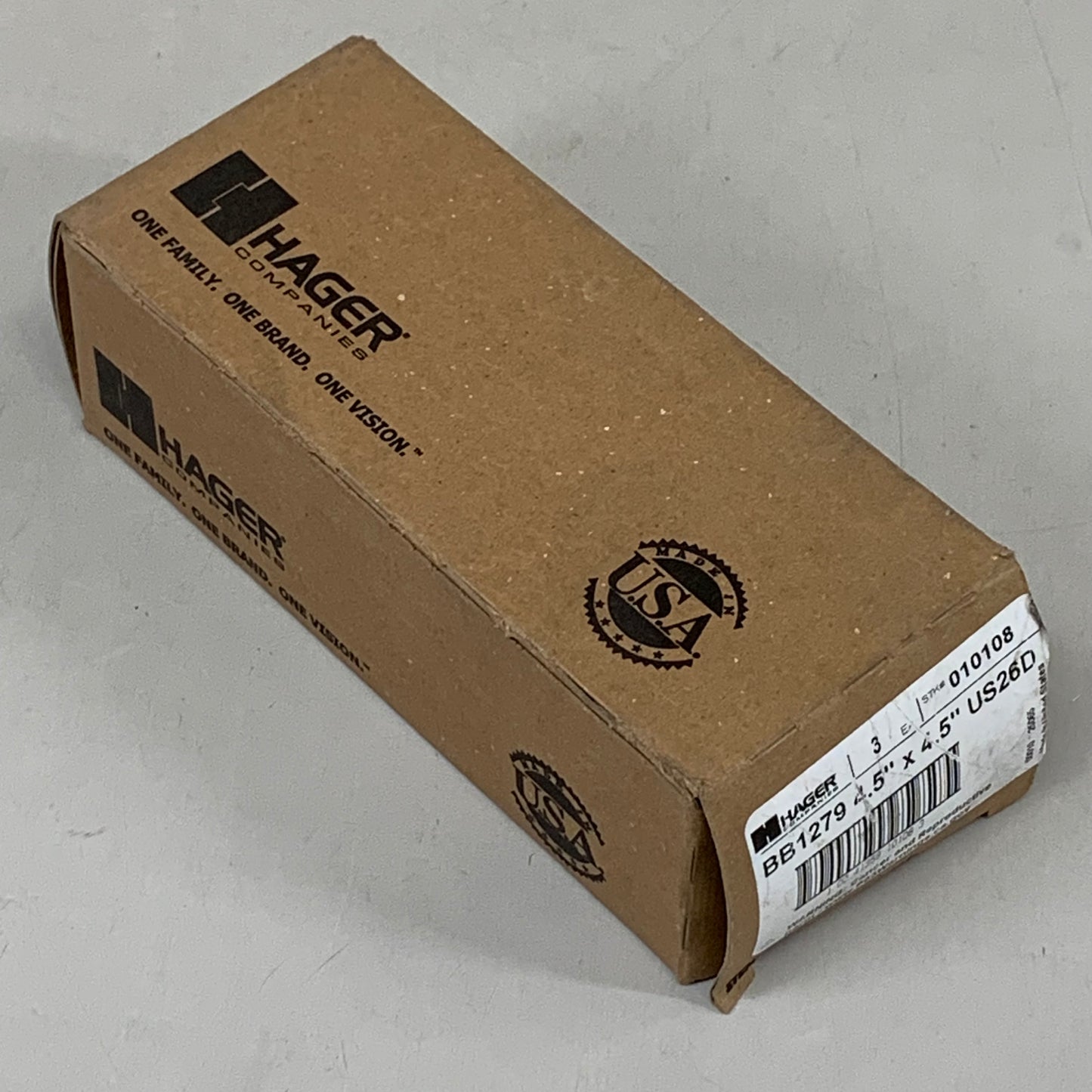 HAGER (3 Pack) Hinge 5 Knuckle Steel 4.5"x4.5" Satin Chrome BB1279