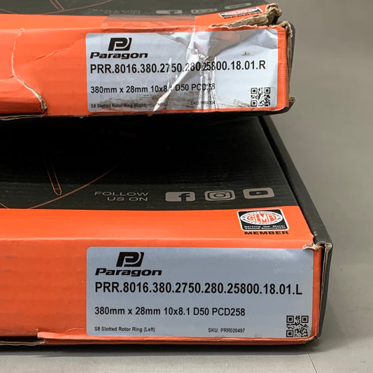PARAGON (Set Of 2) Performance Rotor Rings Chrome PRR.8016.380.2750.25800.18.|01.R/L