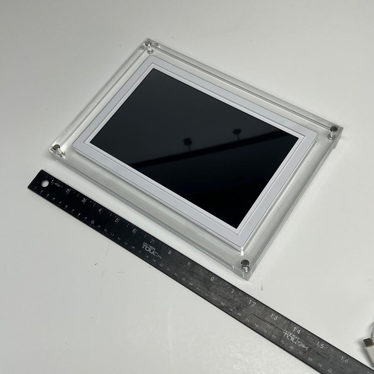 ZA@ FRAMEO Wifi Digital Picture Frame W/ Ips Touch Screen 10" Display Clear Acrylic (Used) Tested Working