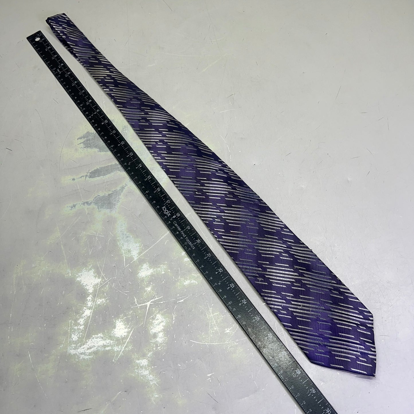 EMILIO PONTI 100% Silk Patterned Suit Tie 60" Purple/Grey (Pre-Owned)