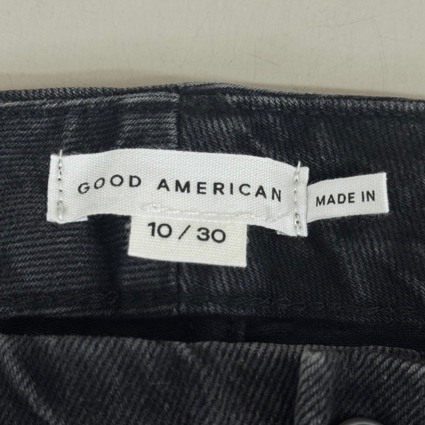 GOOD AMERICAN Good Icon Straight Jeans Women's Sz 10 Black376 GDS150B