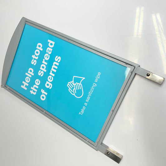 ZA@ TAZZA (3 PACK) Sign For Free Sanitizer Wipes 27in x 12in Blue / White