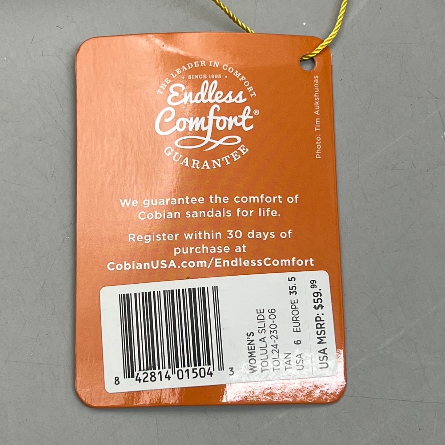 COBIAN Tolula Slide Enhanced Cushion Suede Strap Women's Sz 6 Tan TOL24-230-06