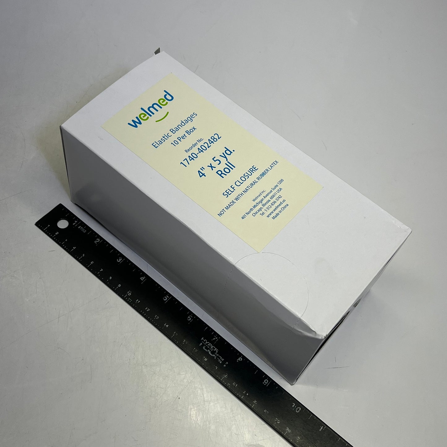 ZA@ WELMED (10 PACK) Elastic Bandage Self-Close 4"x5 yd Stretched Tan 1740-402482 A