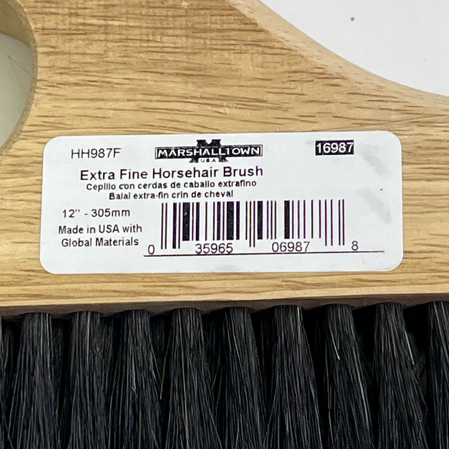 MARSHELLTOWN Offset Handle Brush Extra Fine Horsehair 12" HH987F 16987