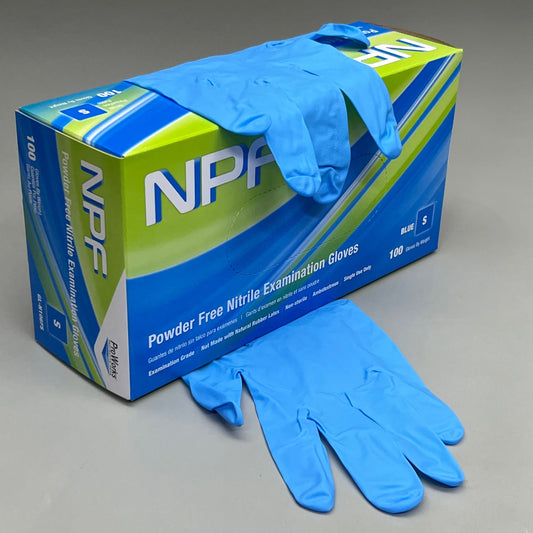 HOSPECO NPF (1,000 PACK) Nitrile Powder Free Exam Gloves Sz S Blue GL-N106FS