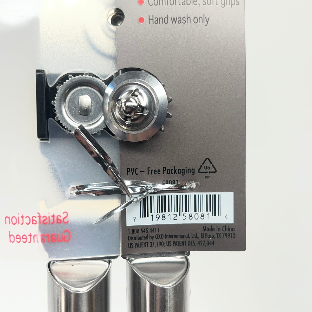 OXO Stainless Steel Can Opener W/ Oversized Knob Large Handles 8" Silver/Black