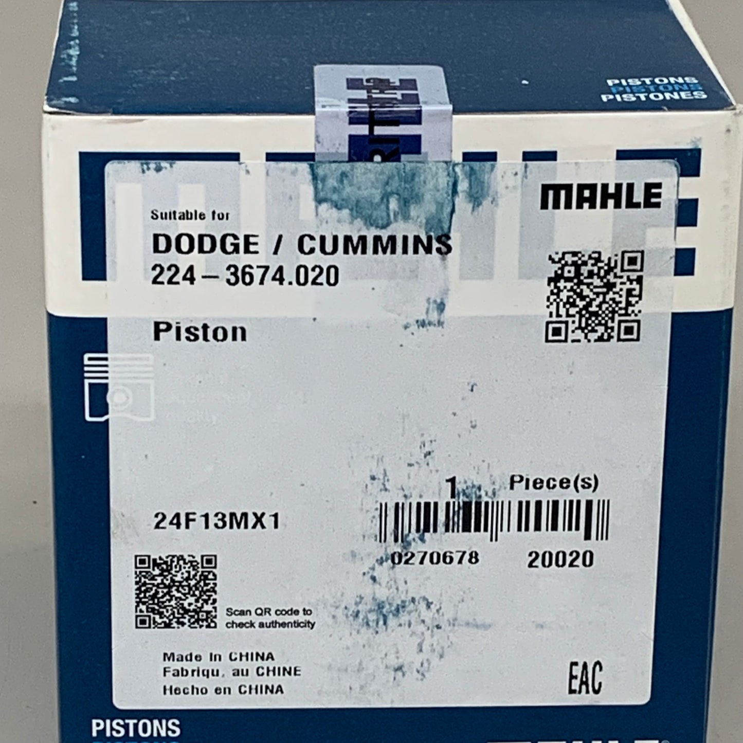 MAHLE () Clevite Piston For Dodge/ Cummins 5.9L 224-3674