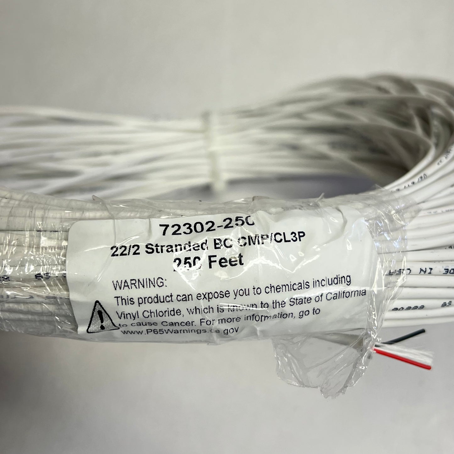 Stranded Bc Shielded CMP/CL3P Plenum Applications Use 22/2 250' White 72302-250