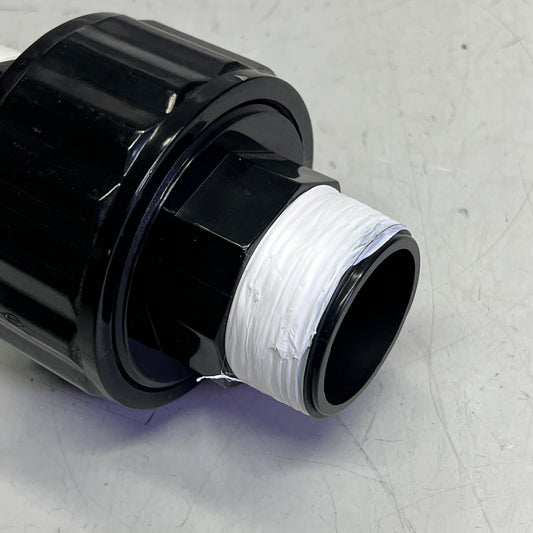 RIGHT FIT Pool Parts Replacement Double Male Threaded Union 1.5" Black 724106