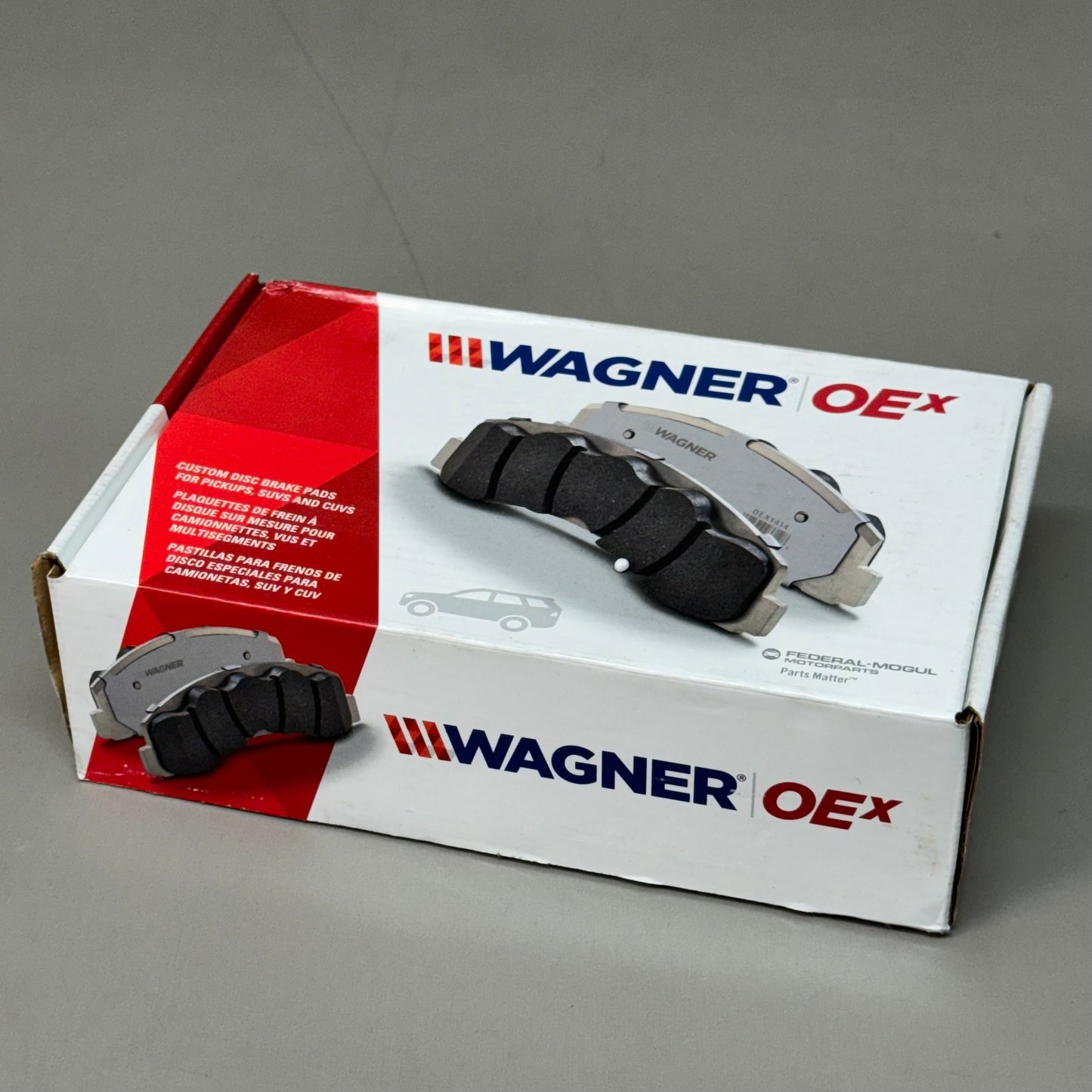 WAGNER OEx Ceramic Disc Brake Pad Set 6" x 2" Grey OEX1102