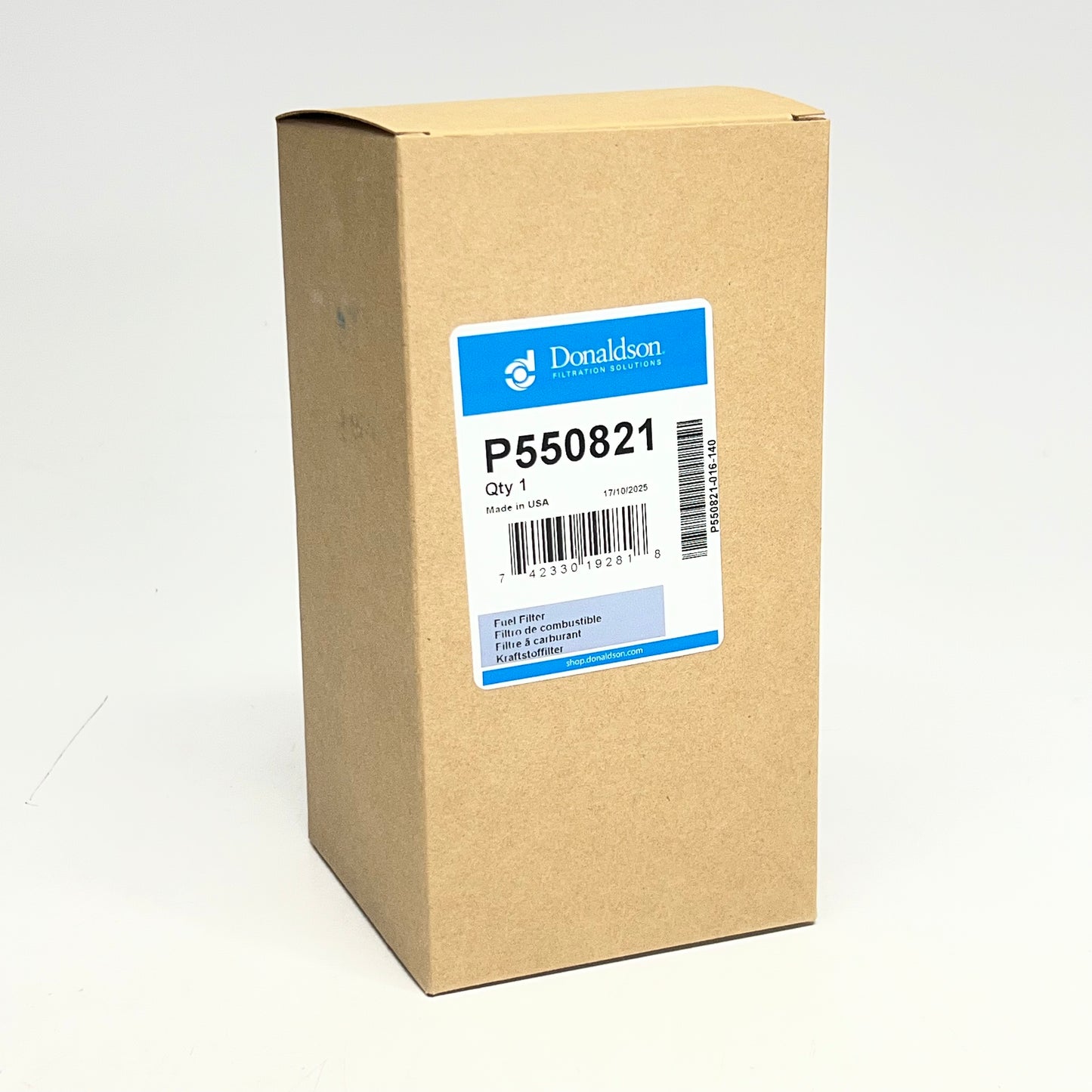 DONALDSON Fuel Filter, Cartridge P550821