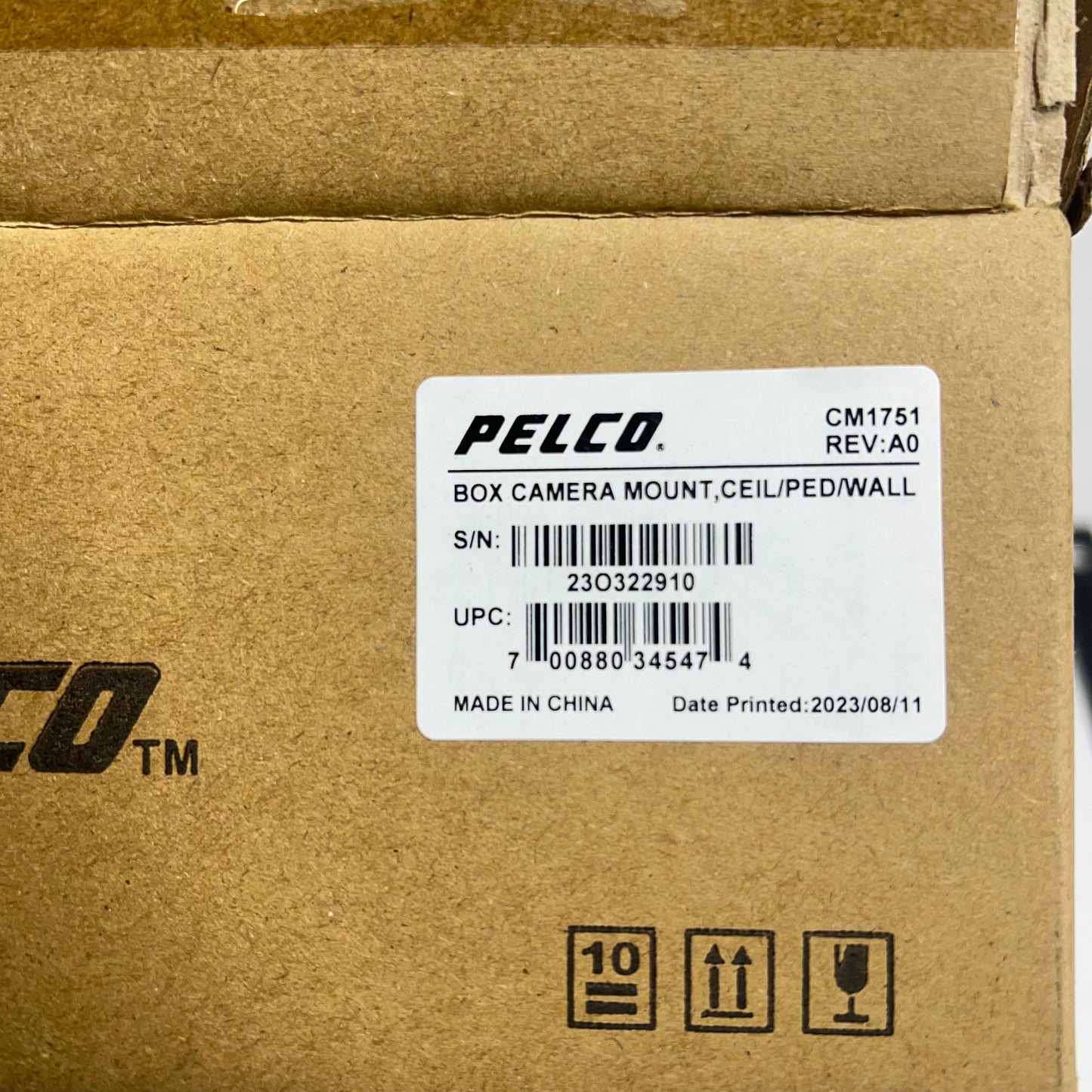PELCO Universal Gang Box, Wall, Ceiling Or Pedestal Camera Mount CM1751