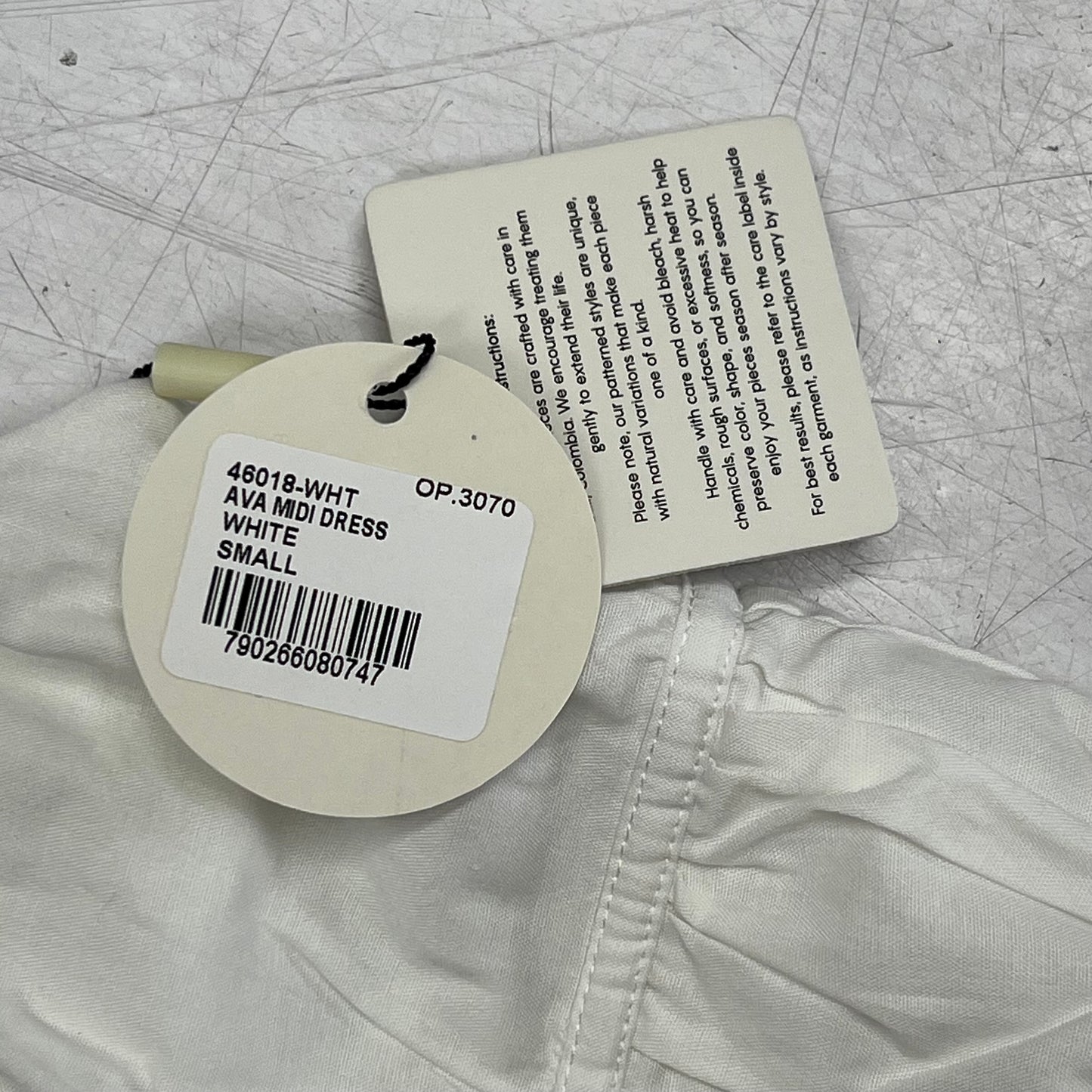 PEIXOTO Plunging V-neck Ava Midi Dress W/ Pockets Women's Sz S White 46018-WHT