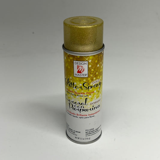 DESIGN MASTER (2 PACK) Glitter Spray Instant Sparkle Quick Dry 5.5oz Gold 831