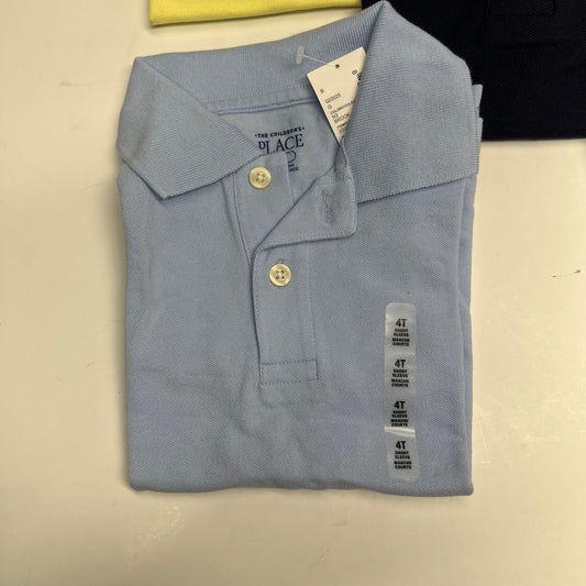 ZA@ (LOT OF 5) 3 Button Short Sleeve Polo Shirts Boy's Sz 4T Yellow, Navy, Light Blue & White