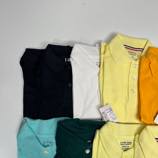 ZA@ (13 PACK) Uniform Soft Pique Polo Shirts Boy's sz 3T Assorted Colors