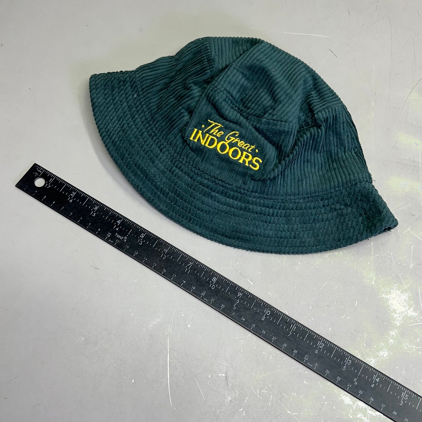 SADIRE Great Indoors Bucket Hat Embroidered Corduroy Unisex Sz S Green