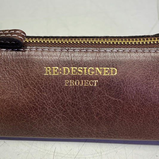 RE:DESIGNED Genuine Leather Project 11 Triangular Zip Bag 10"x3" Woodsmoke P011